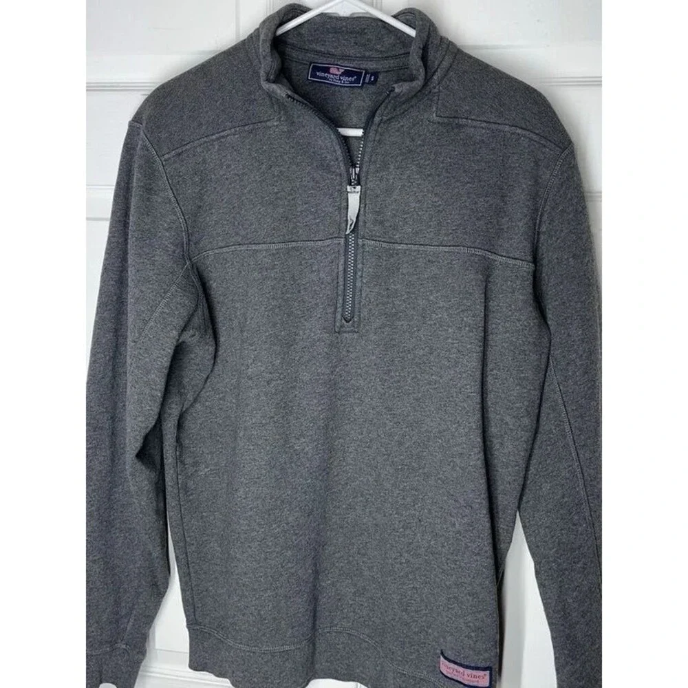 Vineyard Vines Shep & Ian 1/4 Zip Pullover Gray Fleece Sweater Men’s Size Small